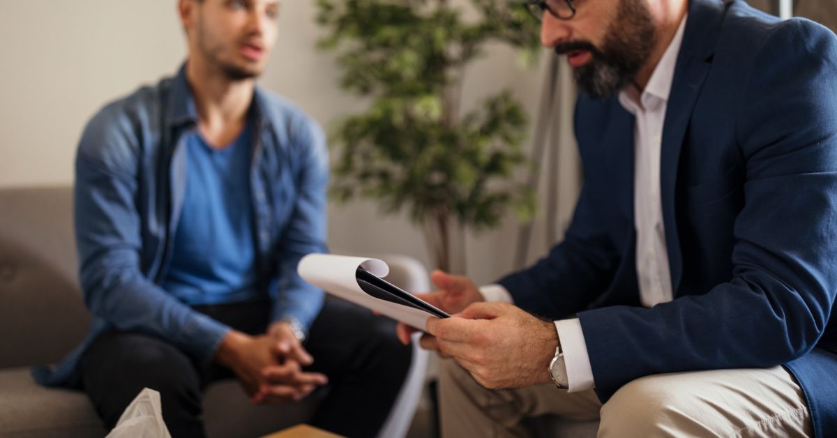 a man doing talk therapy