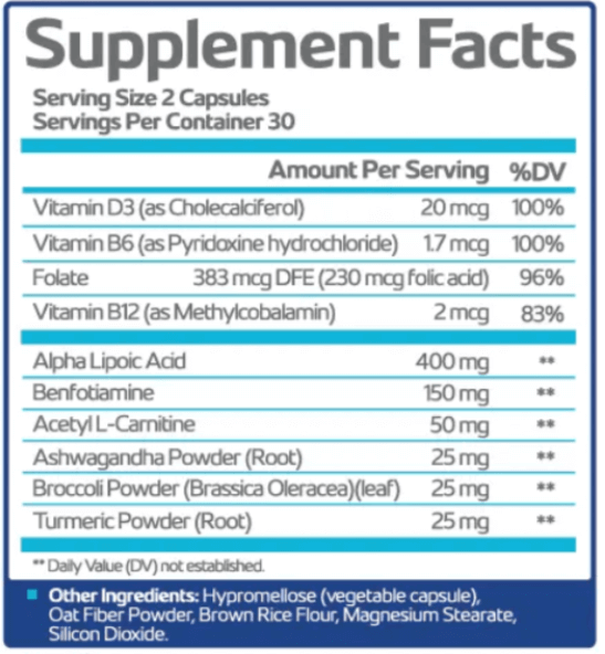 Nerve-Recovery-Max- Supplement-Facts